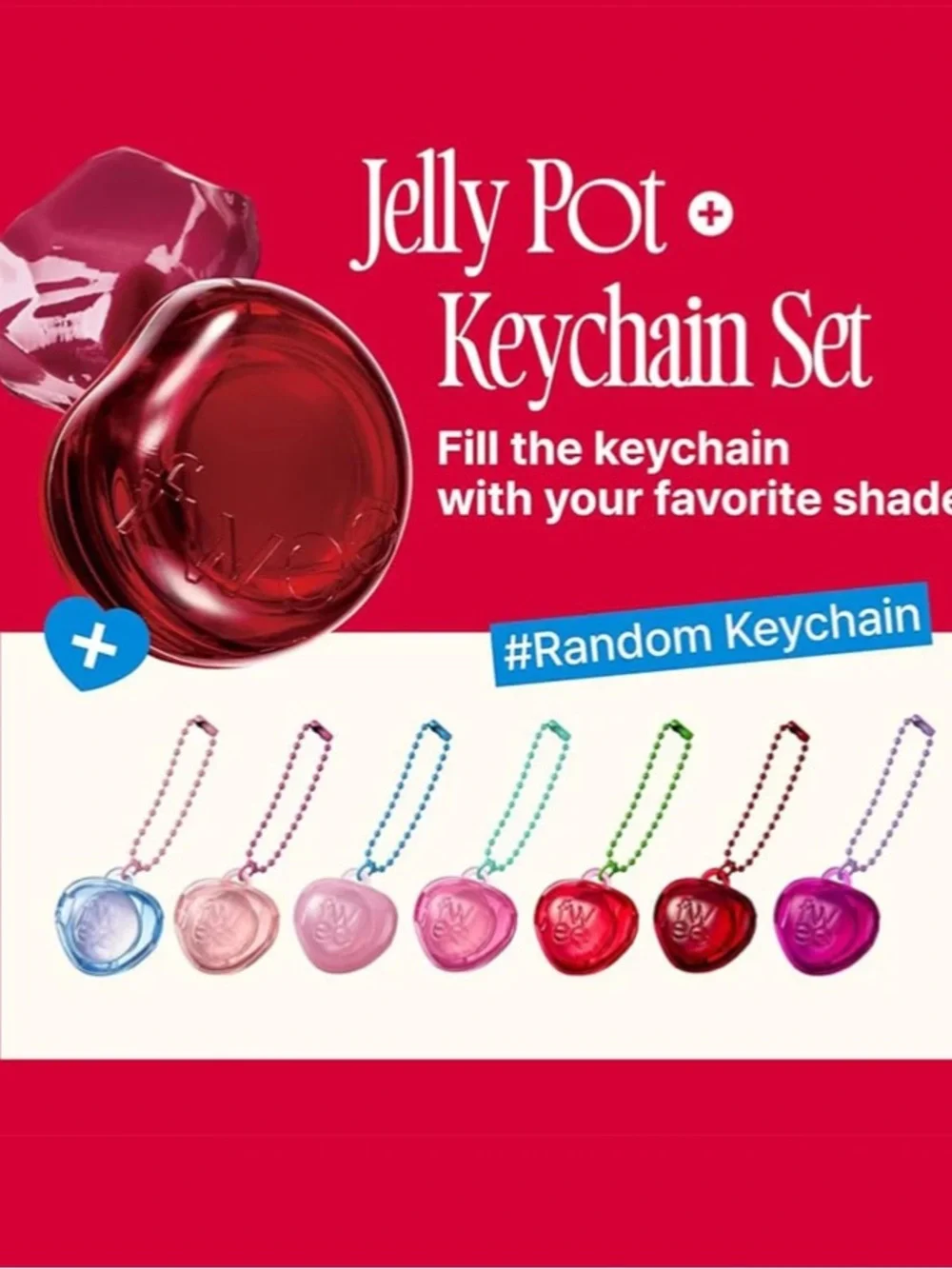 ✨ FWEE Lip & Cheek Glowy Jelly Pot Mini + Keychain Set | Sugar Powder | sealed